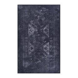 Maval - 2' X 3' Washable Area Rug - Black / Gray