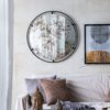 Theodor - Mirror With Industrial Design Round Mirror With Metal Frame For Wall Decor & Entryway Console Lean Against Wall - Black - Image 12