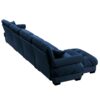 Modern Velvet L Shaped Sectional Cloud Sofa, Convertible Deep 4 Seater Modular Couch With Pillows - Blue - Image 13
