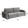 Wenona - 3 Piece Living Room Set Sofa Loveseat Chair - Gray - Image 4