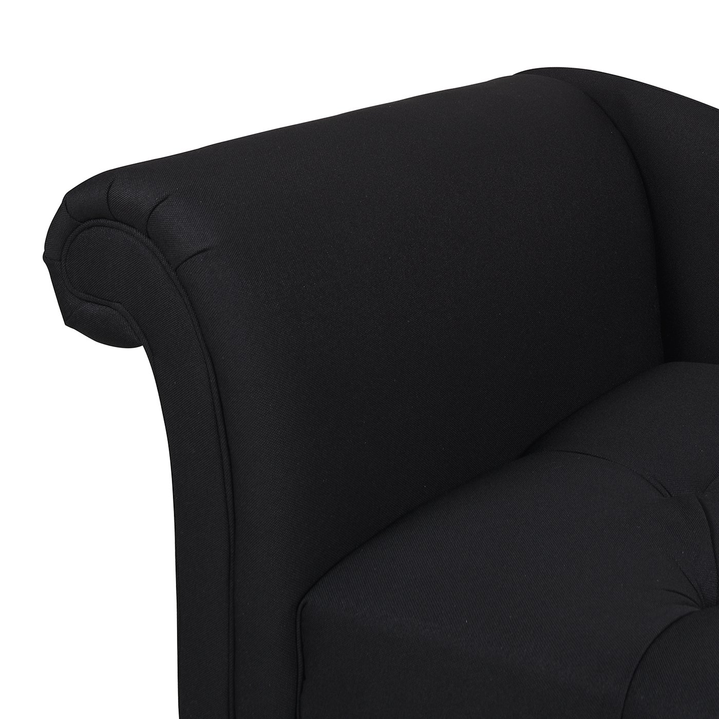Harrison - Tufted Roll Arm Chaise Lounge - Jet Black - Image 9