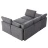 Sectional Sofa Modular Sofa U - Shaped Sofa Couch Sofa Bed L - Shaped Sofa With A Movable Ottoman And Two USB Ports For Living Room - Gray - Image 17