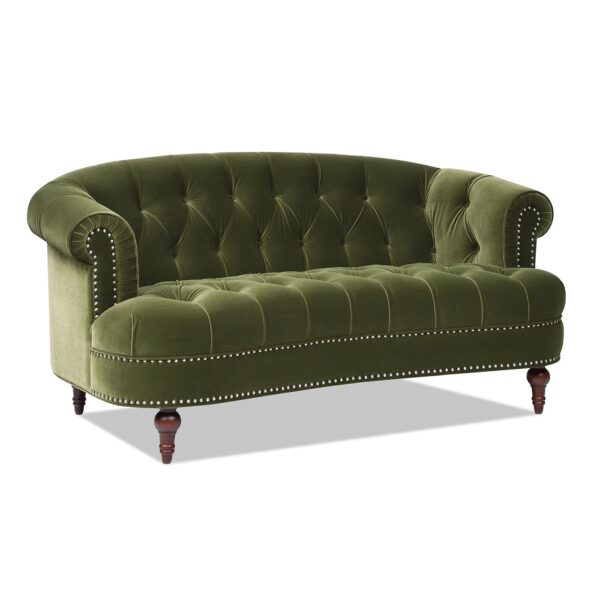 La Rosa - Victorian Chesterfield Loveseat - Olive Green