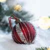 Christmas Ball Ornaments, Decorative Hanging Ball Christmas Tree Ornaments For Holiday Decorations (Set of 12) - Red - Image 4