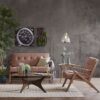 Lounge Chair With Tufted Upholstery Frame - Orange - Image 7