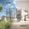 6 Panels Heavy Duty Metal Playpen With Door, Dog Fence Pet Exercise Pen For Outdoor, Indoor - Black - Image 4