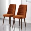 Katie - Mid-Century Modern Dining Chair (Set of 2) - Orange - Image 2