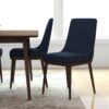 Kate - Mid-Century Modern Dining Chair (Set of 2) - Fabric - Blue - Image 3