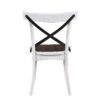 2 Pieces Set Dining Side Chair Rustic Modern Farmhouse Design Retro Design With Metal X Design - Antique Dark Oak / Antique White - Image 5