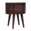 Rounded Bedside Table - Walnut - Image 2