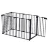 Adjustable Safety Gate 6 Panels Play Yard Metal Doorways Fireplace Fence Christmas Tree Fence Gate For House Stairs Gate Prohibited Area Fence - Black - Image 9