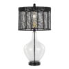 Jenna - Contemporary Table Lamp (Set of 2) - Clear Seeded / Matte Black / Matte Black - Image 3