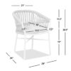 Maiden - Barrel Back Aluminum & Rope Outdoor Patio Dining Chair, Sunproof Olefin (Set of 2) - Sky Blue - Image 10