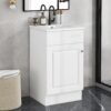 18" Bathroom Vanity With Sink, & Ceramic, Adjustable Shelf - White - Image 4