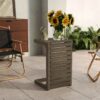 Outdoor C Shape End Table, Patio Table - Gray - Image 2
