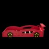 Wooden Race Car Bed, Car Shaped Platform Twin Bed With Wheels For Teens - Red / Yellow - Image 7