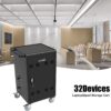Mobile Charging Cart And Cabinet For Tablets Laptops 32-Device - Matt Black - Image 9