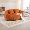 Durable Comfort High Back Bean Bag Sofa Lounger For Adults And Kids, Indoor & Outdoor - Orange - Image 2