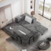 Convertible Couch Bed With 2 Pillows, 3 Seat Folding Floor Couch & King Size Bed Mattress, Diy Combination - Gray - Image 6