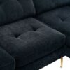 Elegant Velvet L - Shape Convertible Sectional Sofa With Movable Ottoman - Black - Image 27