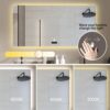 Frameless Bathroom Mirror With Light, LED Backlit, Tri Color Dimming, Anti Fog, Smart Sensor - Silver - Image 6