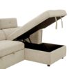 Multi-Functional Pull-Out Sofa Bed L-Shape Sectional Sofa With Adjustable Headrest, Wireless Charging, Cup Holders And Hidden Storage For Living Room - Beige - Image 23