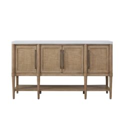 Cement Topped Server With Cane Insets - Sand