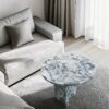 Natural Marble Coffee Table With Polished Surface, Genuine Stone - Blue Gray - Image 5