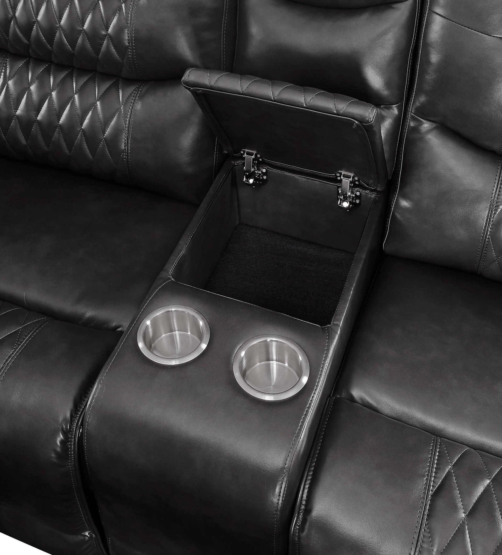 Braylon - Magnetite Synthetic Leather Manual Recliner Sofa - Brown - Image 10