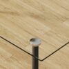 Modern Rectangular Glass Dining Table For 4 - 6 People With Tempered Glass Top And Metal Legs, Writing Desk For Kitchen, Dining Room And Living Room - Transparent - Image 10