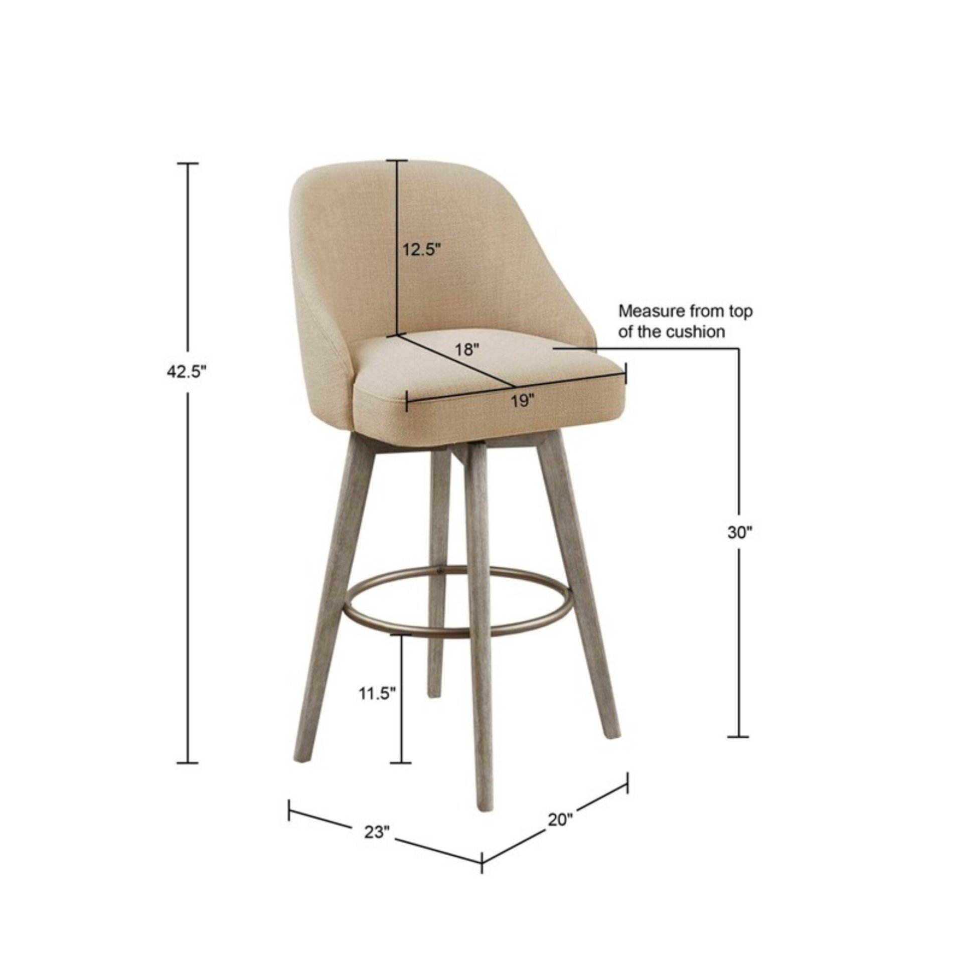 Bar Stool With Swivel Seat - Sand - Image 3