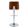 Ariana - Mid-Century Modern Adjustable Barstool Stool With Swivel With Rounded T Footrest (Set of 2) - Chrome / Walnut / Beige - Image 5