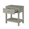 Dylan - Wooden End Side Table Nightstand With Glass Top And Drawer - Taupe - Image 8