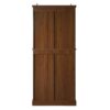4 Door Cabinet With 1 Drawer, With 4 Adjustable Inner Shelves, Storage Cabinet - Walnut - Image 9