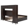 Full Size Bed With All In One Cabinet, Shelf And Sockets, Twin Size Trundle - Espresso - Image 8