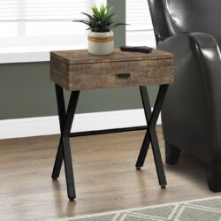 Accent Side Table, Storage Drawer, Contemporary & Modern - Brown