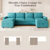Convertible U Shaped Sectional Sofa With Storage Chaise Lounges & USB Ports - Teal - Image 4
