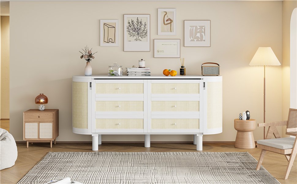 Queen Murphy Bed With Hidden Storage & Modern Woven Design - White - Image 13