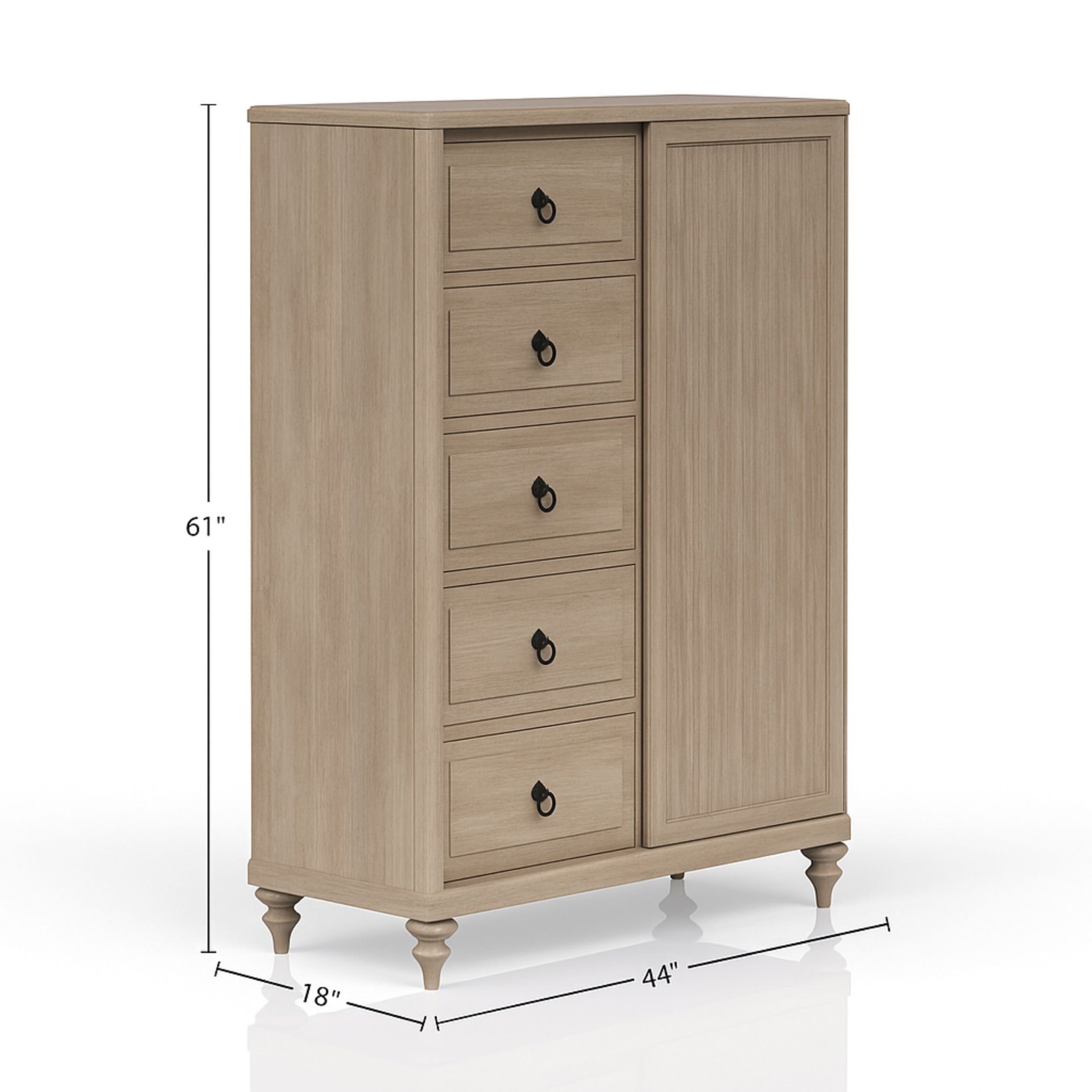 5 Drawer Door Chest - Sand - Image 3