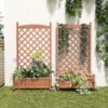 Raised Garden Bed With Trellis 2 Pack, Outdoor Planter Box & Plant Stand With Climbing Racks - Brown - Image 3