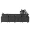 Modern U-Shape Modular Sofa, 7 Seat Chenille Sectional Couch Set With 2 Pillows Included, Freely Combinable Indoor Funiture - Black / Gray - Image 5