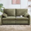 Modern Minimalist Down Filled Sofa, 800Lbs Capacity, Multiple Colors, Chenille Fabric - Green - Image 4