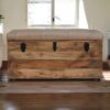 Buffalo - Hide Leather Storage Trunk - Beige / Brown - Image 2