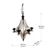 6 Light Wood Chandelier, Hanging Light Fixture With Adjustable Chain For Kitchen, Bulb Not Included - Cream - Image 11