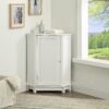 Bathroom Cabinet Triangle Corner Storage Cabinet With Adjustable Shelf Modern Style - White - Image 3