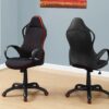 Office Chair, Gaming, Adjustable Height, Swivel, Ergonomic, Armrests, And Red, Contemporary & Modern - Black - Image 10