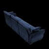 Modern 3 Seater Sofa Set And Pillows Frame, Textured Cover - Blue - Image 16