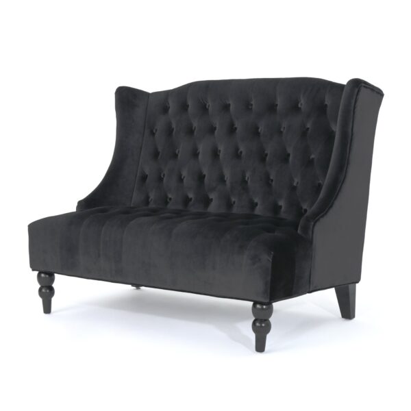 Nurturing - Upholstered Loveseat With Wing Back And Diamond Tufting - Black