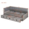 Full Size Daybed With 3 Drawers And 3 Storage Compartments - Gray - Image 13