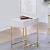 Coleen - Accent Table - White / Brass - Image 5